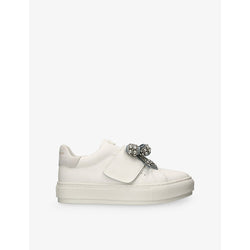 Kurt Geiger London Laney bow-embellished leather low-top trainers