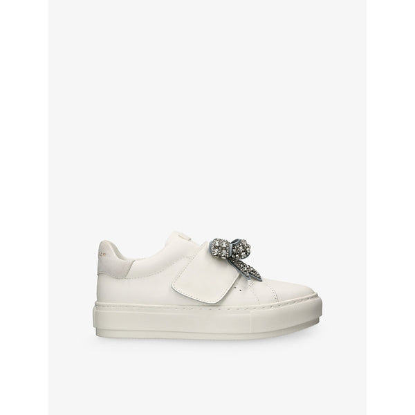 Kurt Geiger London Laney bow-embellished leather low-top trainers