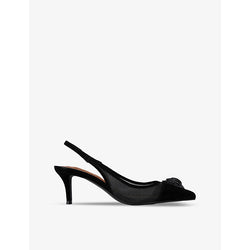 Kurt Geiger London Belgravia embellished-head mesh court shoes