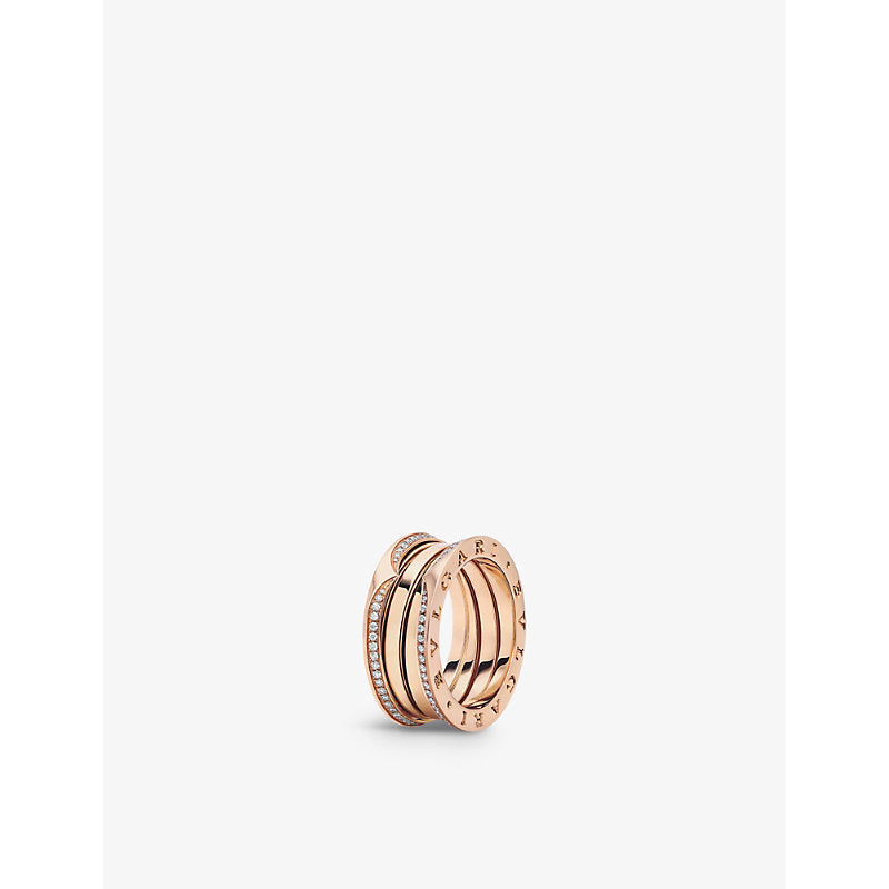 Bvlgari B.zero1 18ct rose-gold and 0.45ct brilliant-cut diamond ring