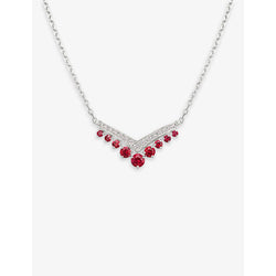 Chaumet Joséphine Aigrette 18ct white-gold, 0.23ct brilliant-cut diamond and ruby pendant necklace