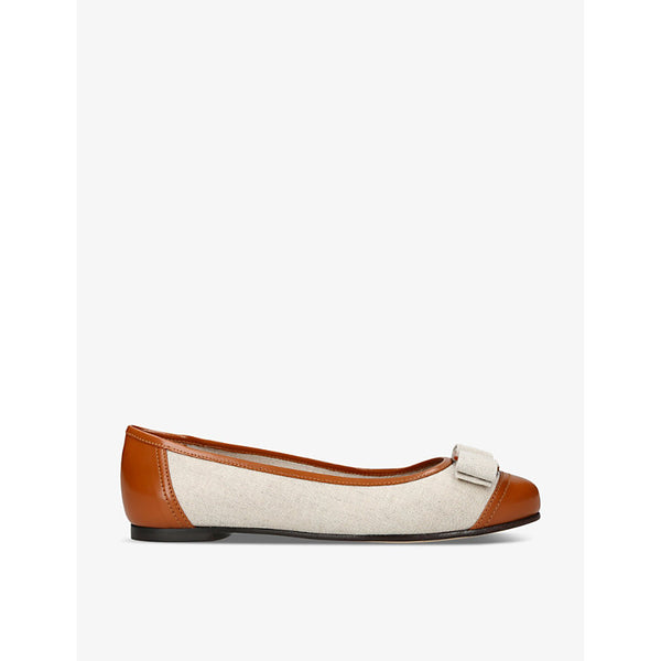 Salvatore Ferragamo Varina Sun canvas and leather ballet flats