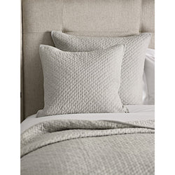 The White Company Hayden hand-quilted medium cotton square cushion 50cm x 50cm