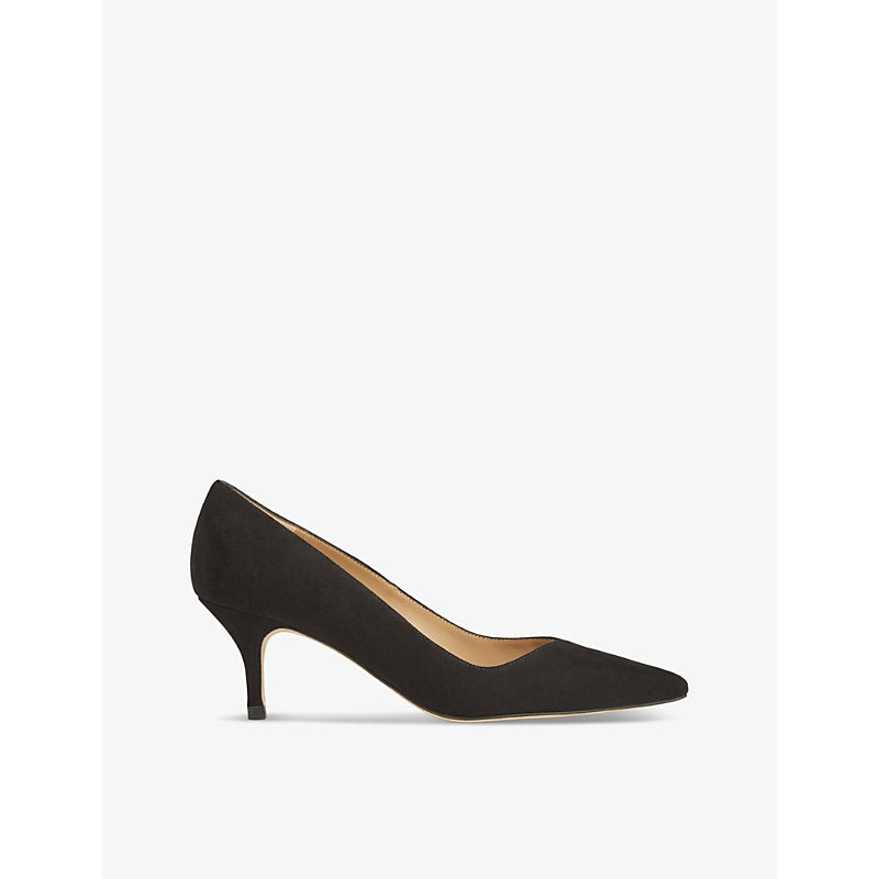 Lk Bennett Farah asymmetric heeled suede court shoes