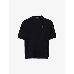  Represent Branded-hardware ribbed-trim wool-blend knitted polo shirt