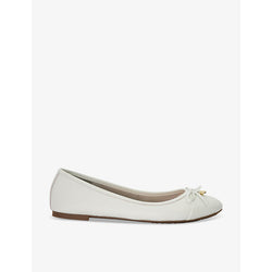 Dune Hallo logo-charm flat faux-leather ballet pumps | Dune