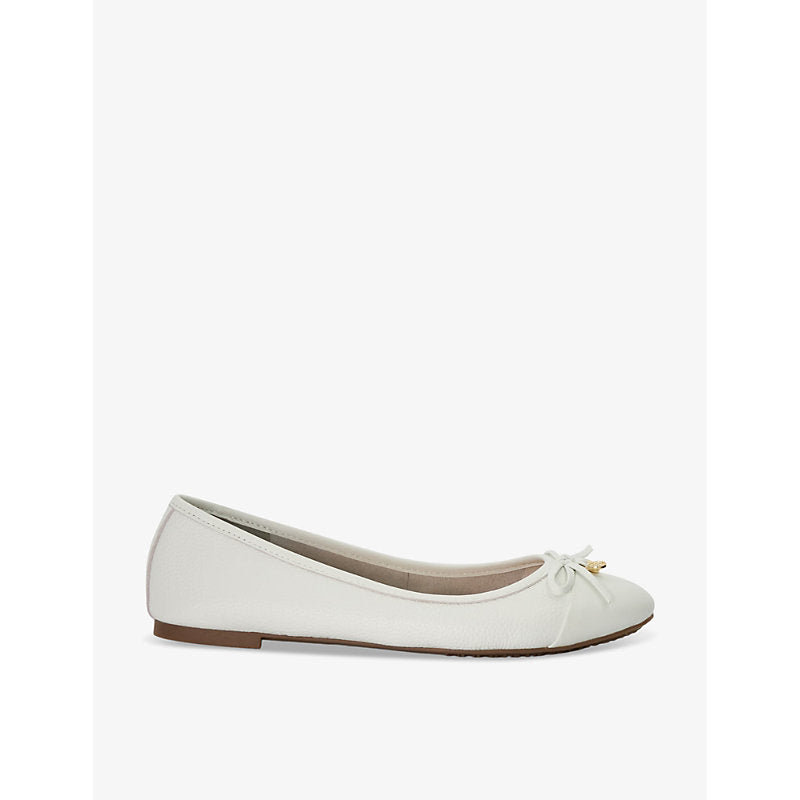 Dune Hallo logo-charm flat faux-leather ballet pumps | Dune