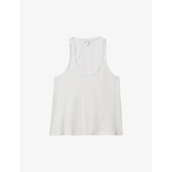 Reiss Taloulah scoop-neck linen top