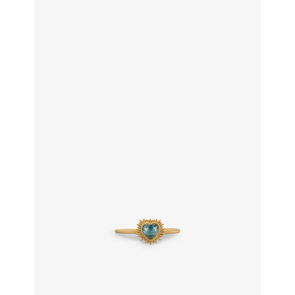 Rachel Jackson Electric Love London blue-topaz 22ct gold-plated sterling silver ring