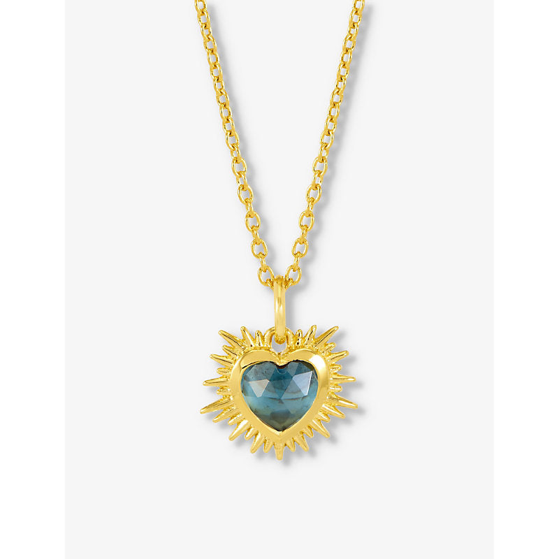 Rachel Jackson December-birthstone blue topaz 22ct gold-plated sterling-silver necklace