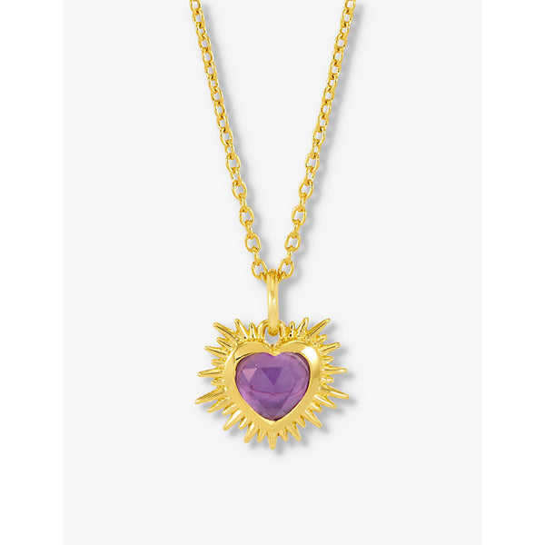  Rachel Jackson Feburary-birthstone amethyst 22ct gold-plated sterling-silver necklace