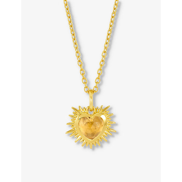 Rachel Jackson Citrine November-birthstone 22ct gold-plated sterling-silver necklace