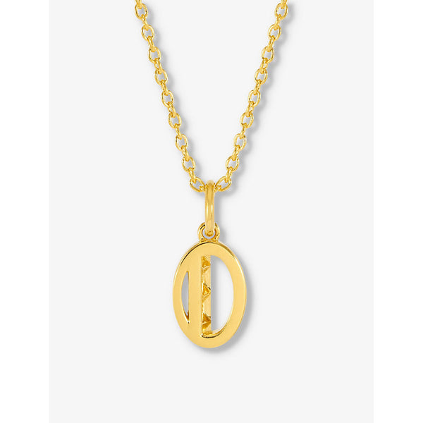  Rachel Jackson Symbolic Number Zero 22ct yellow-gold plated sterling-silver pendant necklace