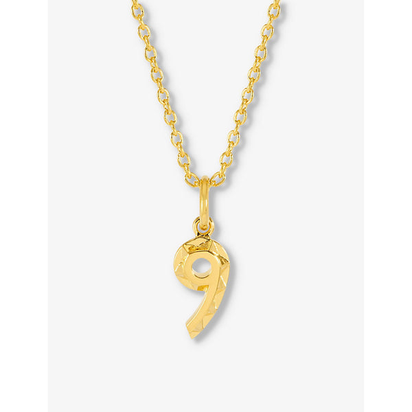  Rachel Jackson Symbolic Number Nine 22ct yellow-gold plated sterling-silver pendant necklace