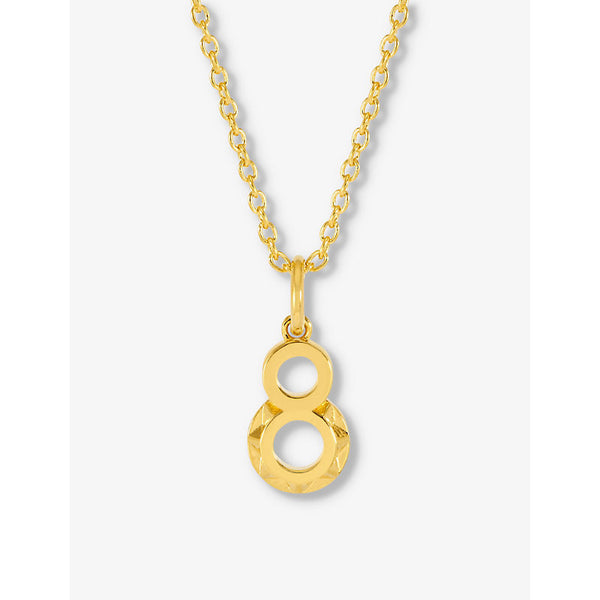  Rachel Jackson Symbolic Number Eight 22ct yellow-gold plated sterling-silver pendant necklace