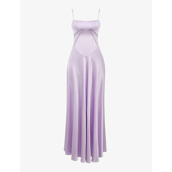 House Of Cb Anabella lace-up satin maxi dress