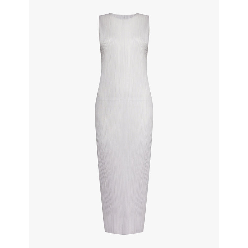 Pleats Please Issey Miyake Pleated round-neck knitted midi dress | PLEATS PLEASE ISSEY MIYAKE