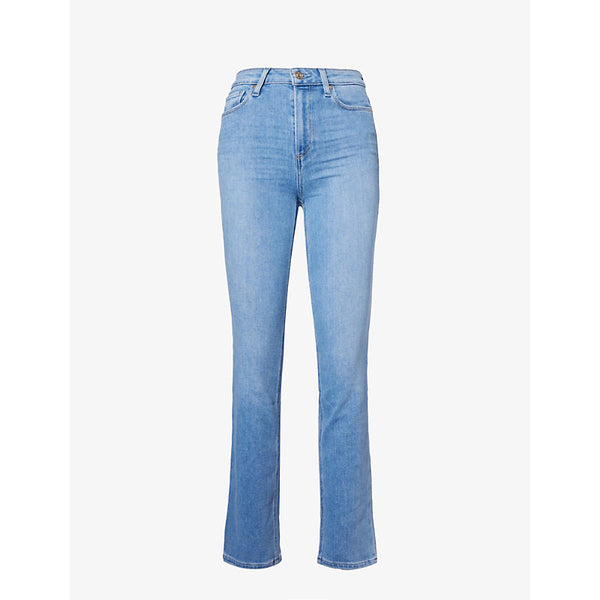  Paige Cindy faded-wash straight-leg high-rise stretch-denim jeans