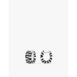  Apm Monaco Zebra sterling-silver and zirconia hoop earrings