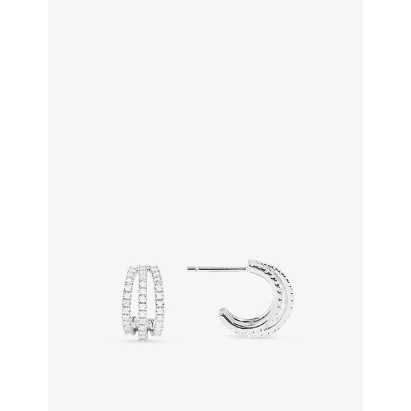  Apm Monaco Croisette cubic-zirconia triple hoop sterling silver earrings