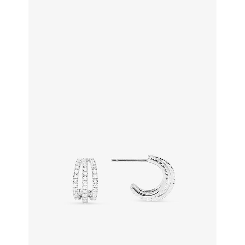  Apm Monaco Croisette cubic-zirconia triple hoop sterling silver earrings