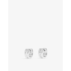  Apm Monaco Huggie pave cubic-zirconia sterling-silver earrings