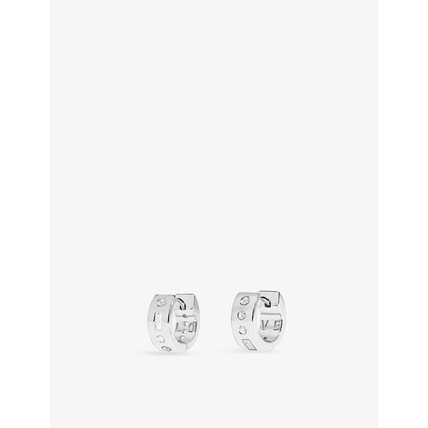  Apm Monaco Huggie pave cubic-zirconia sterling-silver earrings