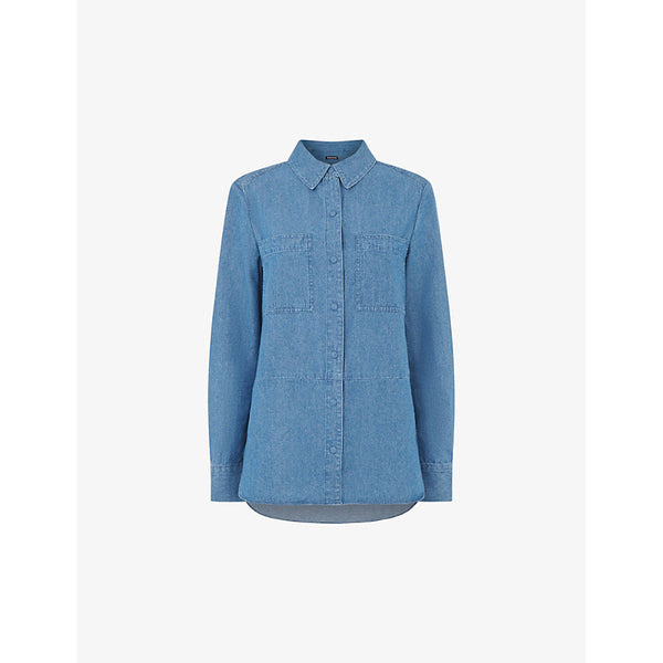 Whistles Hailey relaxed-fit denim shirt