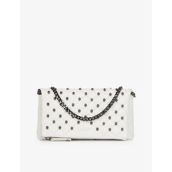 The Kooples Skull-embellished quilted small leather clutch bag | LYBSTORE