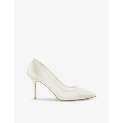 Dune Bridal Bespoke sequin-embellished mesh heeled courts