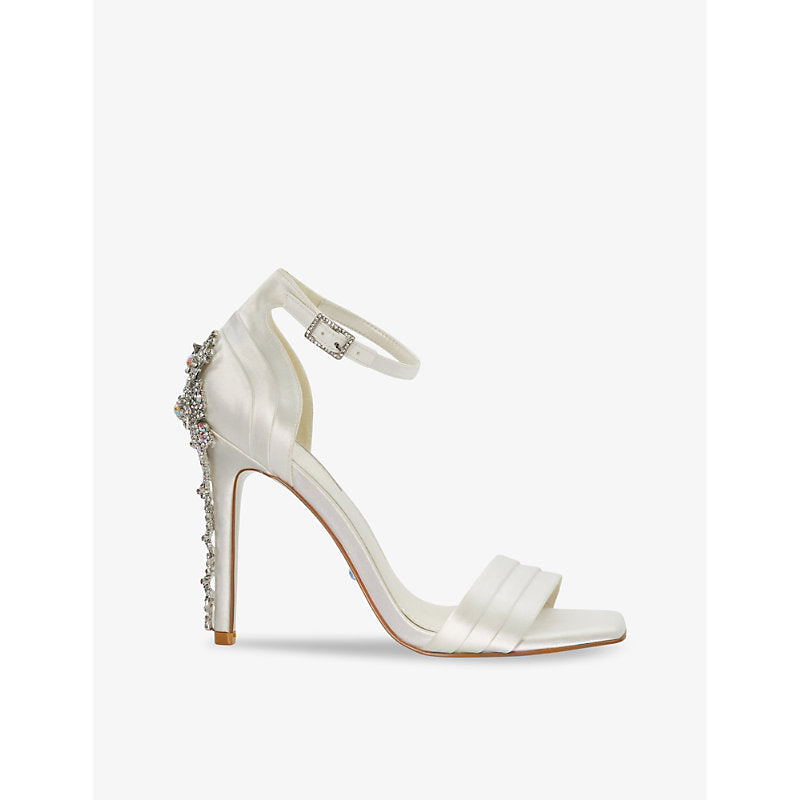 Dune Meridians crystal-embellished satin heeled sandals