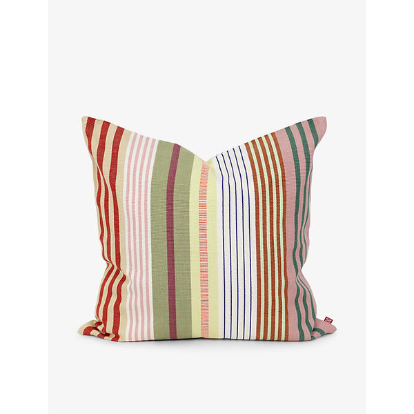 A World Of Craft By Afroart Ofelia square-shape striped cotton cushion 50cm x 50cm | LYBSTORE