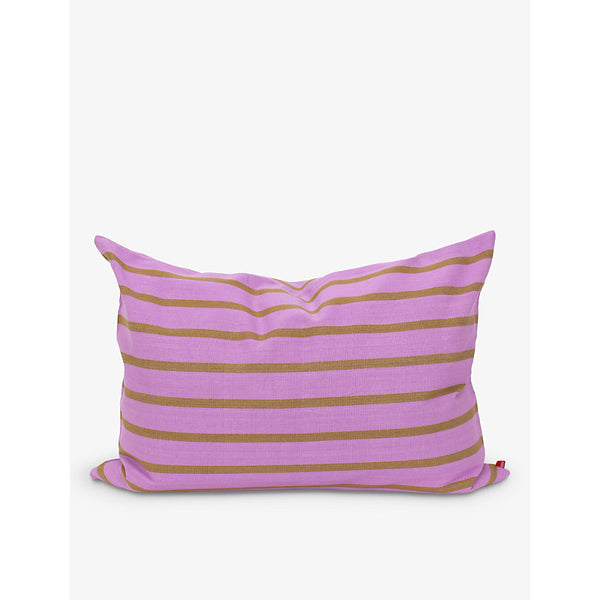 A World Of Craft By Afroart Juana rectangle-shape striped cotton cushion 50cm x 70cm