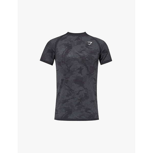 Gymshark Geo Seamless logo-embroidered recycled polyester-blend T-shirt