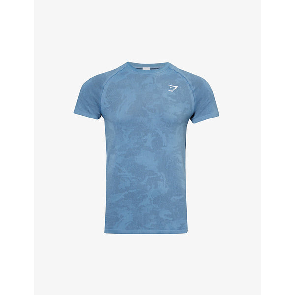  Gymshark Geo Seamless logo-print recycled polyester-blend T-shirt