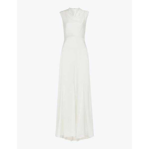 Whistles Melody cowl-neck woven maxi wedding dress | WHISTLES