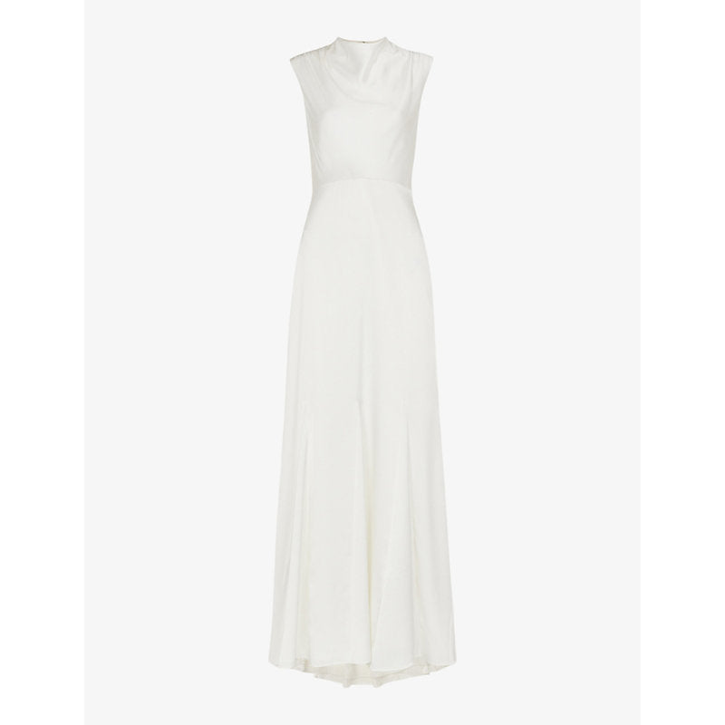 Whistles Melody cowl-neck woven maxi wedding dress