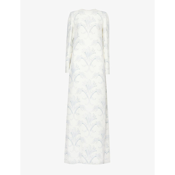 Valentino Garavani Floral-pattern flared-hem silk maxi dress | VALENTINO GARAVANI