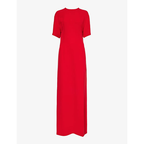 Valentino Garavani Round-neck slim-fit silk maxi dress | VALENTINO GARAVANI