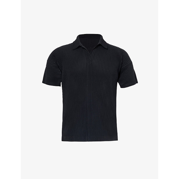 Homme Plisse Issey Miyake Pleated regular-fit knitted polo shirt