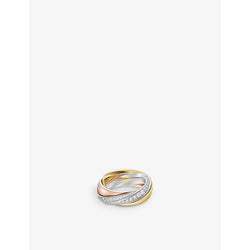 Trinity de Cartier medium 18ct white, rose, yellow-gold and 1.54ct brilliant-cut diamond ring