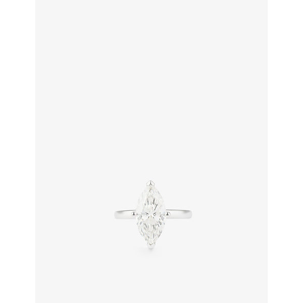 The Diamond Lab Hidden Halo 18ct white-gold and 3.03ct marquise-cut diamond ring