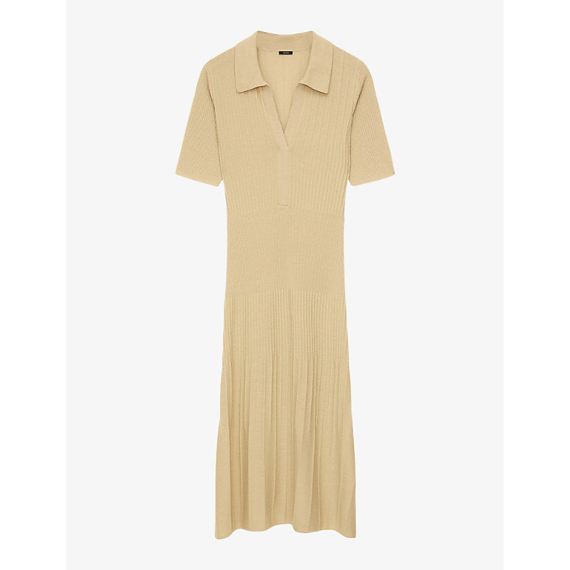 Joseph Ribbed merino-wool knitted polo dress | JOSEPH