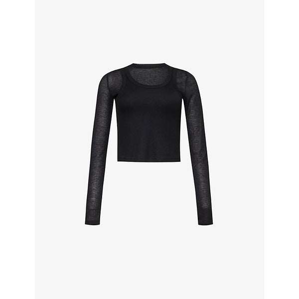 Adanola Layered long-sleeved knitted top