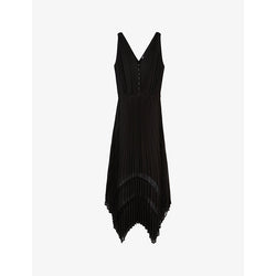  The Kooples Lace-embroidered V-neck pleated woven midi dress