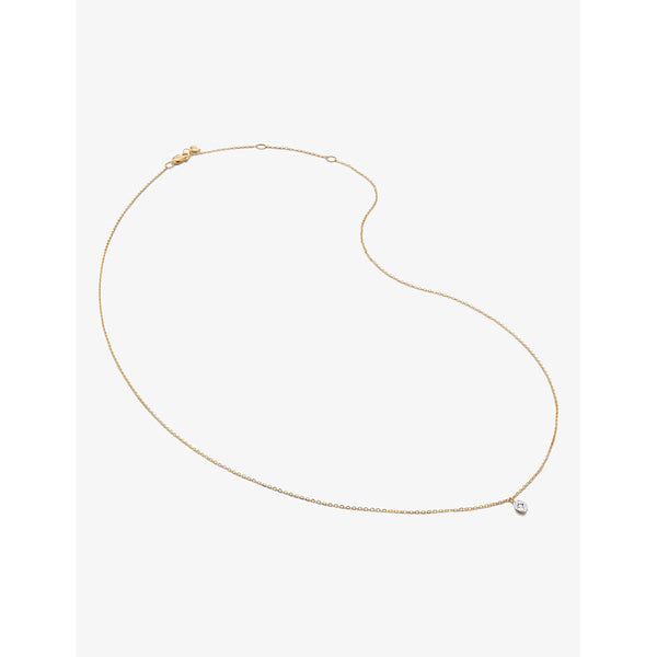 Monica Vinader 14ct yellow-gold and 0.016ct diamond pendant necklace