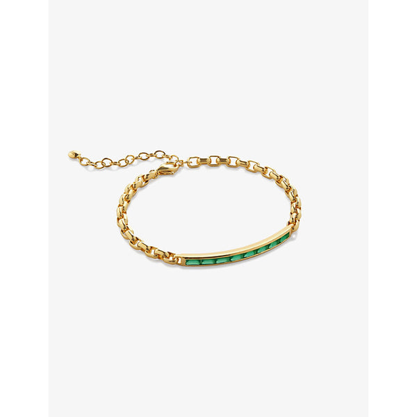 Monica Vinader Mini Baguette 18ct yellow gold-plated vermeil sterling-silver and onyx chain bracelet