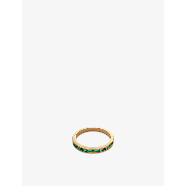 Monica Vinader Mini Baguette 18ct yellow gold-plated vermeil sterling-silver and onyx ring