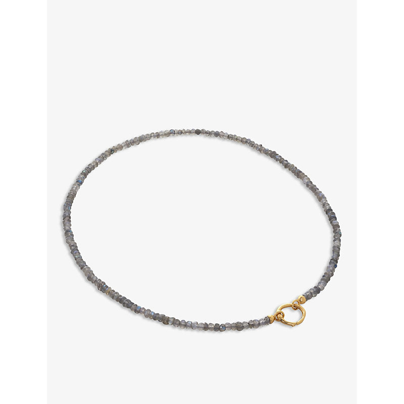 Monica Vinader Capture bead-embellished 18ct yellow gold-plated vermeil recycled sterling-silver necklace