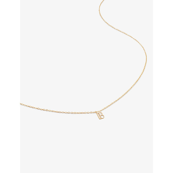 Monica Vinader Small letter B 14ct yellow-gold pendant necklace